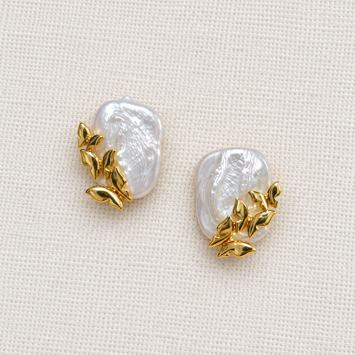 Flutter Baroque Pearl Studs