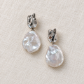 Petal Baroque Pearl Earrings – Silver Tone