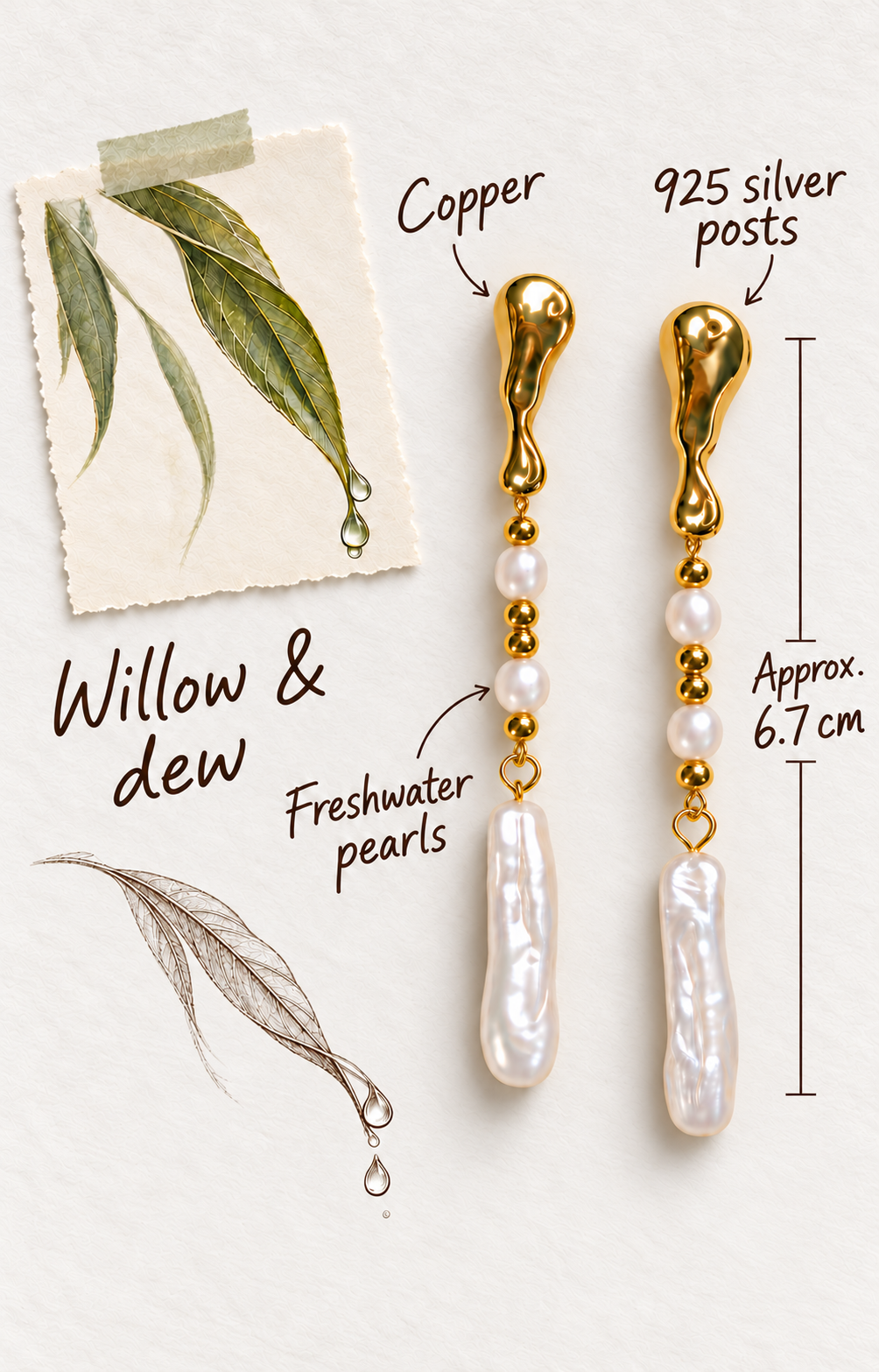 Stillwater Pearl Drop Earrings