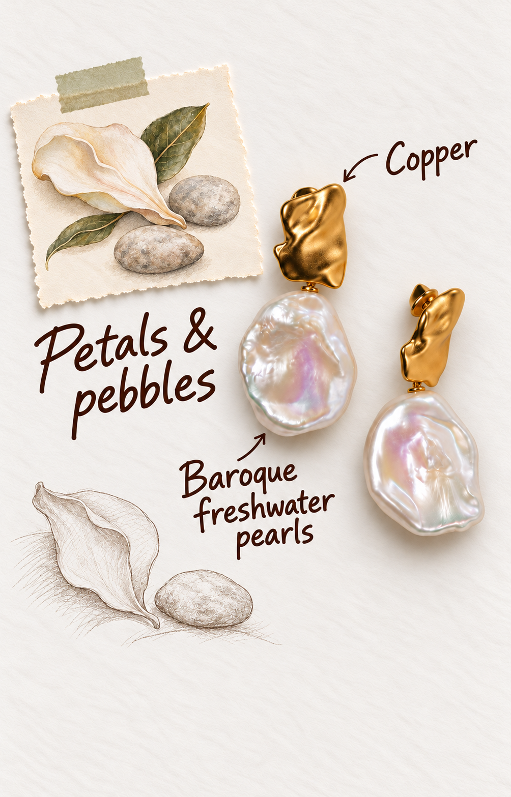Petal Baroque Pearl Earrings