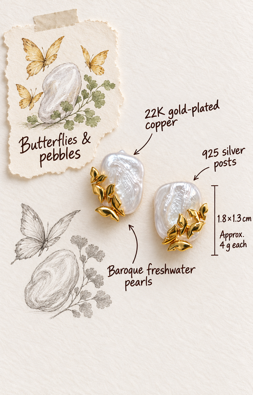 Flutter Baroque Pearl Studs