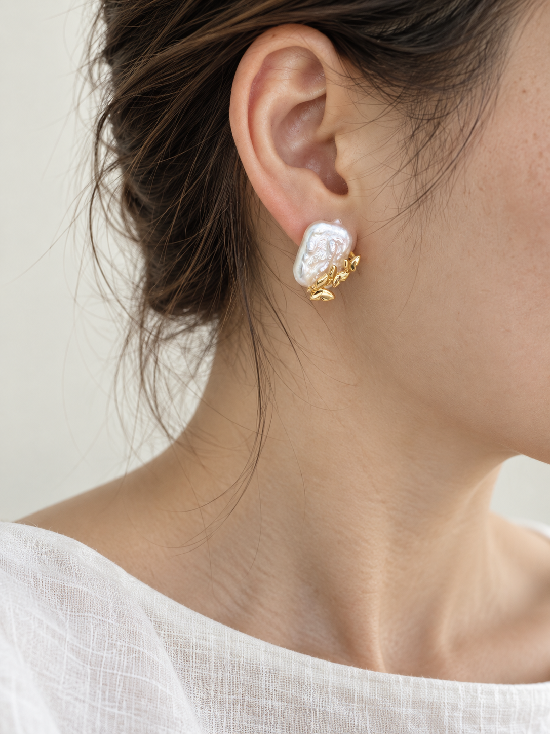 Flutter Baroque Pearl Studs