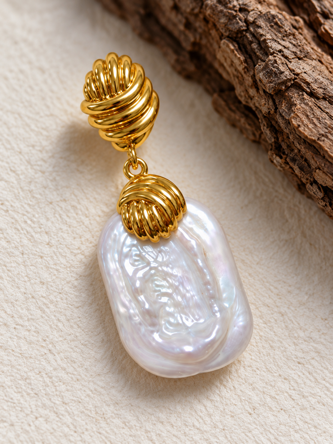 Fern Knot Baroque Pearl Earrings