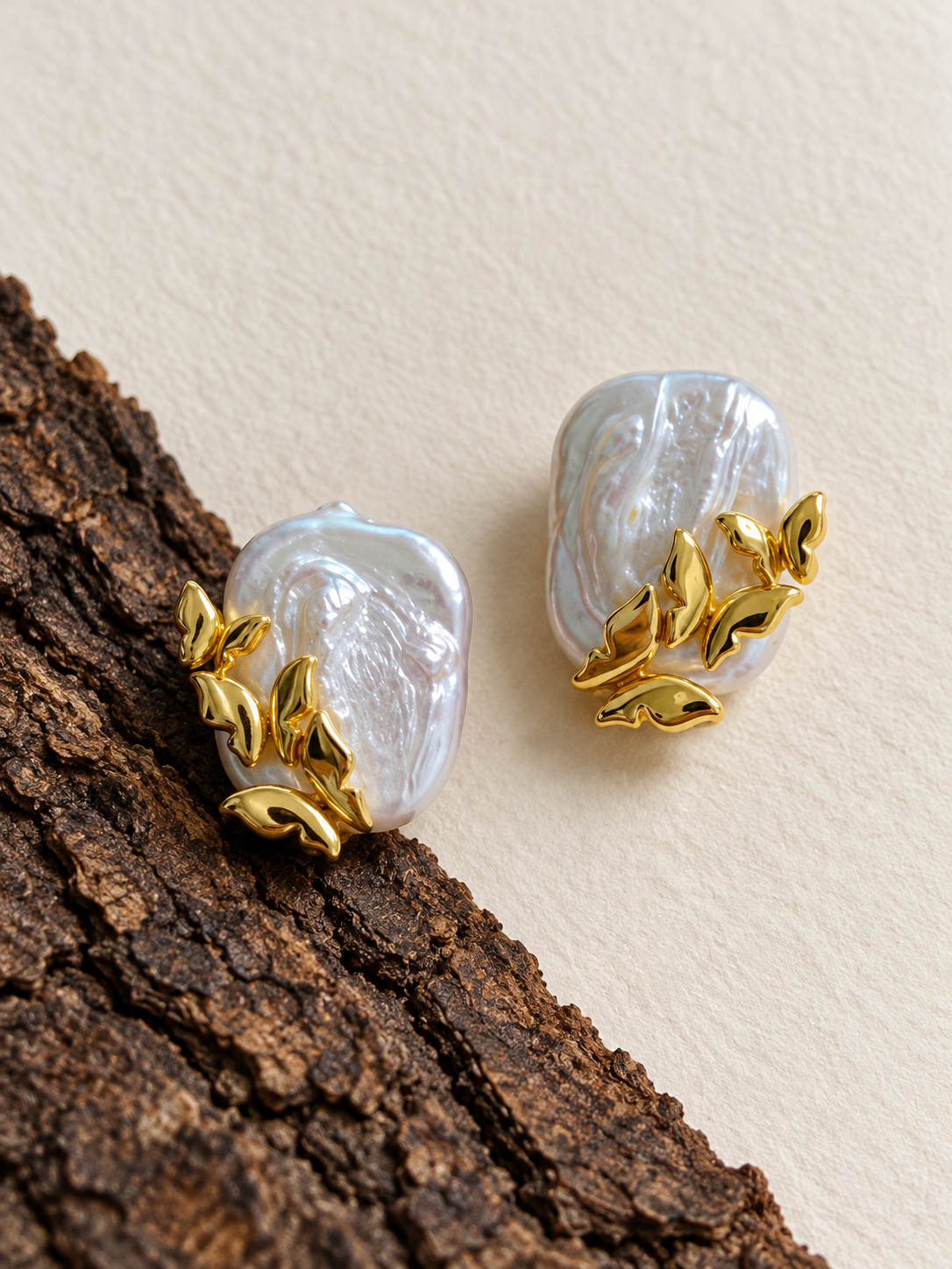 Flutter Baroque Pearl Studs