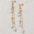 Dewfall Pearl Chain Earrings